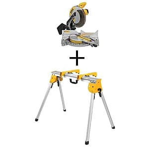 DeWALT 15A Corded 12" Compound Single Bevel Miter Saw & Heavy-Duty Work Stand $369 + Free S&H