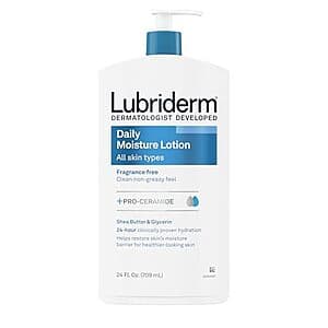 Select Accts: 24-Oz Lubriderm Daily Moisture Lotion + Pro-Ceramide (Fragrance Free) $6.60 w/ S&S