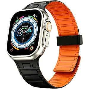 O-SEN Silicone Magnetic Apple Watch Sport Band (Various) $5