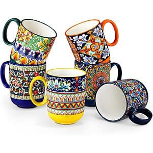 6-Pack 14-Ounce vancasso Bohemian Style Porcelain Coffee Mugs $28 + Free S&H