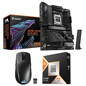 GIGABYTE X870E AORUS ELITE MB + AMD Ryzen 7 9850X3D CPU + Corsair M75 Mouse $600 + Free Shipping