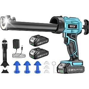 SEESII 21V Cordless Caulking Gun Kit w/ 2x 2.0Ah Batteries & Accessories $30 + Free S&H