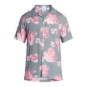 Disney Men's Mickey Mouse Graphic Button-Up Shirt (Charcoal) $3.90