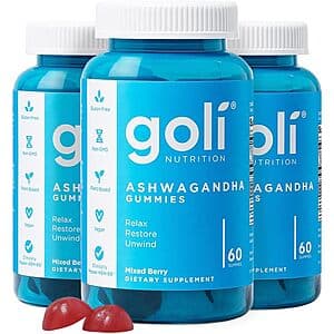 Prime Members: 3-Pk 60-Ct Goli Ashwagandha & Vitamin D Gummies (Mixed Berry) $13.50 w/ S&S + Free S&H