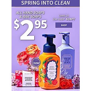 All Hand Soaps (foaming + Bar + Gel) - $2.95