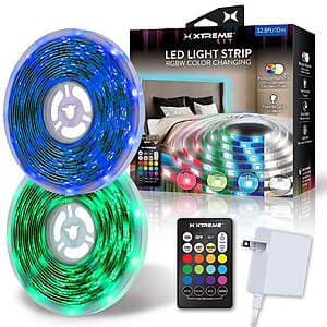 32..8' Xtreme Lit RGBW LED Light Strip w/ Remote Control $7.50