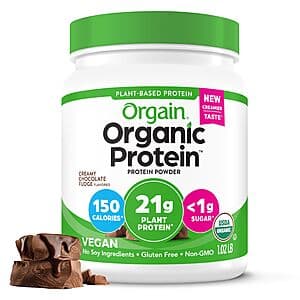 1.02-lb Orgain Organic Vegan Protein Powder (Creamy Chocolate Fudge) $9 w/ Subscribe & Save