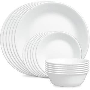 Prime Members: Corelle Vitrelle 18-Pc Dinnerware Set (Winter Frost White) $35 + Free S&H