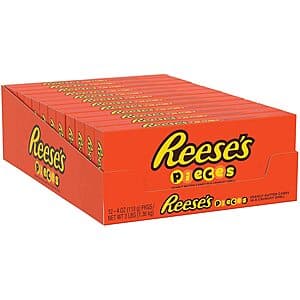 Select Accounts: 12-Ct 4-Oz Reese's Pieces Peanut Butter Candy Boxes $9.60 w/ S&S