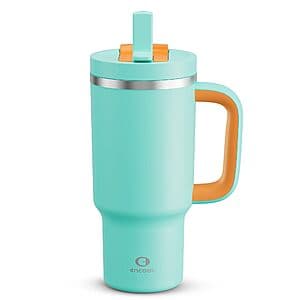 32-Oz Encool Stainless Steel Insulated Tumbler w/ Handle & Straw (Various Colors) from $6.50