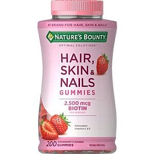 Select Accts: 200ct Nature's Bounty Hair, Skin & Nails 2500 mcg Biotin Gummies $7.25 w/ Subscribe & Save