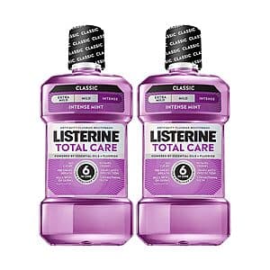 Select Accounts: 2-Pk 33.8-Oz Listerine Total Care Anticavity Fluoride Mouthwash $9.60 w/ S&S