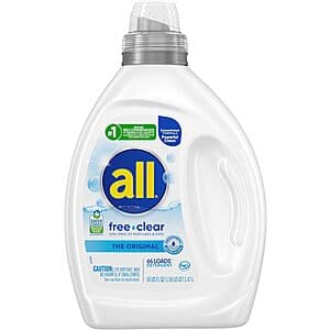 50oz all free clear Liquid Laundry Detergent for Sensitive Skin (Original) $7.90 w/ Subscribe & Save