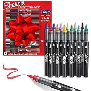 12-Count Sharpie Creative Paint-Like Brush Tip Acrylic Markers (Assorted Colors) $10.65 w/ Subscribe & Save