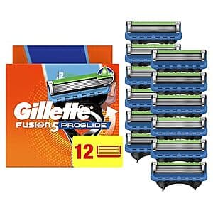Prime Members: 12-Count Gillette Men's Fusion5 ProGlide Razor Blade Refills $22.25 + Free Shipping
