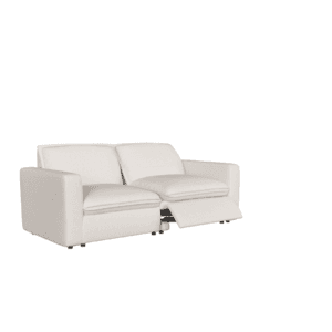 FlexiSpot 81.5-inch power reclining loveseat with removable fabric cover in cream white, featuring power recline mechanism.