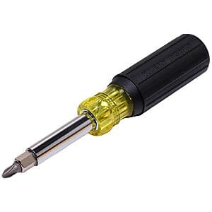 Klein Tools 11-in-1 Multi Bit Screwdriver & Nut Driver w/ Cushion Grip Handle $12