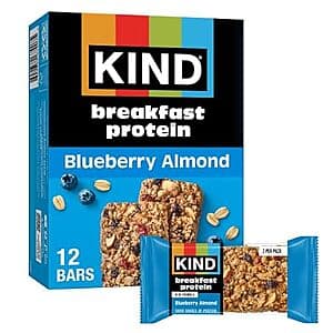 60-Count 1.76-Oz KIND Breakfast Protein Bars (Blueberry Almond) $13.45
