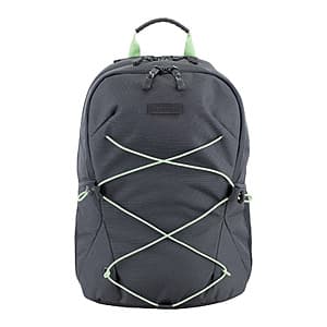 Eastsport Ascend 27L bungee backpack in 18.5-inch size with adjustable padded straps, available in Pelican, Nine Iron, or Rose Taupe.