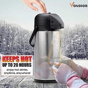 102oz. Vondior Stainless Steel Airpot Coffee Thermal Dispenser w/ Pump $20 + Free S&H