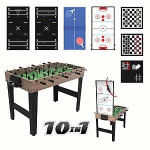 RealPlay Tzumi 10-In-1 Compact Arcade Game Table (49.2"x24"x31.4") $90 + Free S/H