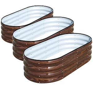 3-Ct SnugNiture Galvanized Metal Raised Planter Box (Brown; 4' x 2 'x 1') $68 + Free Shipping