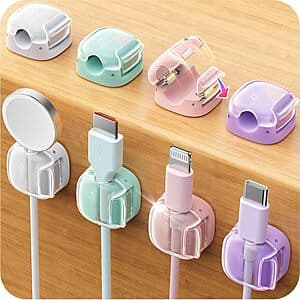 8-Pack Chfeila Dual Spring & Clasp Lock Adhesive Cable Organizer Clips $4