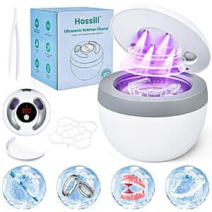 Hossili Ultrasonic UV Retainer Cleaner w/ 4 Wash Modes $15.20