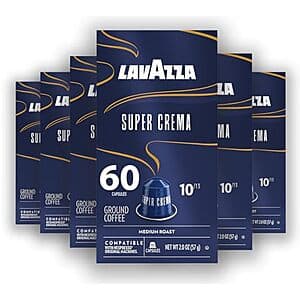 60ct Lavazza Super Crema Nespresso Original Medium Roast Coffee Capsules $22.20 w/ Subscribe & Save