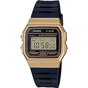 35.2 mm Casio F-91W Series Men's Digital Watch (Gold) $18