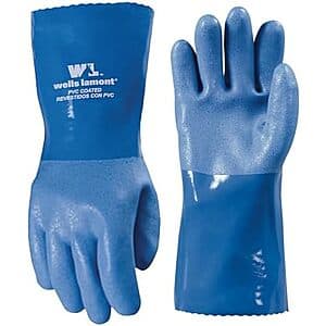 Wells Lamont Heavy Duty Rubber Gloves w/ PVC Coating (Large) $5.60
