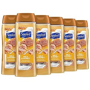 6-Pack 18-Oz Suave Moisturizing Body Wash (Milk & Honey) $8.85 w/ Subscribe & Save