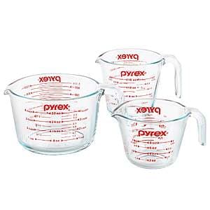 Costco Members: 3-Pc Pyrex Durable Tempered Glass Measuring Cup Set $17 + Free S&H