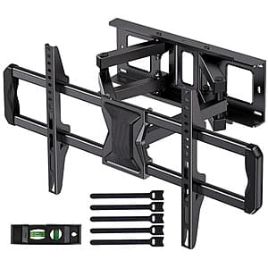 MountFTV Full Motion TV Wall Mount for 37-82" TVs (Holds up to 110lbs) $19.90