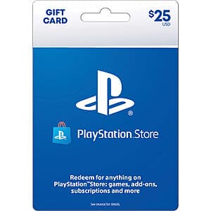 Active Military/Veterans: $25 Sony PlayStation Store Gift Card $20 + Free S/H w/ MILITARY STAR Card