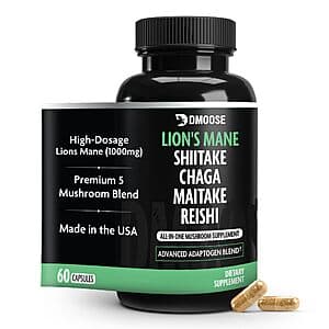 DMoose Lion's Mane 5-in-1 Mushroom Complex Adaptogenic Supplement (30 Servings) $6.85 w/ Subscribe & Save