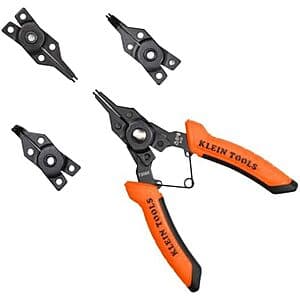 Klein Tools Convertible Snap Ring Pliers Set w/ Interchangeable Heads $20