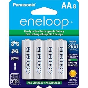 8-Pack Panasonic Eneloop 2100mAh AA Ni-MH Rechargeable Batteries $16.85