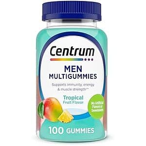 Select Accts: 100-Ct Men's Centrum Multi-Gummies Supplement (Tropical) $3.05 w/ S&S