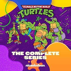 Digital product cover artwork for Teenage Mutant Ninja Turtles complete series collections from 1987 and 2003 available on Fandango.