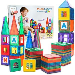 Prime Members: 100-Pc Playmags 3D Magnetic Tiles Building Blocks Set $26 + Free Shipping