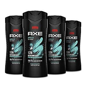 Select Accts: 4-pk 16-oz AXE Sage & Cedarwood Body Wash (Apollo) $10.15 w/ S&S