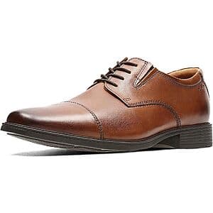 Clarks Men's Tilden Cap Oxford Leather Shoes (Dark Tan or Black) from $37.50 + Free S/H