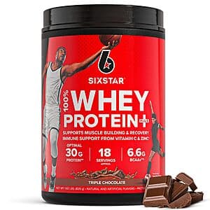 18-Servings Six Star Whey Protein Powder Plus (Various Flavors) from $15 w/ S&S