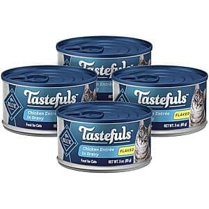 Select Accts: 4-Pk 3-Oz Blue Buffalo Tastefuls Flaked Wet Cat Food (Chicken) $3.35 w/ S&S