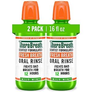 2-Pk 16-Oz TheraBreath Fresh Breath Oral Rinse (Mild Mint) $10 or less w/ S&S
