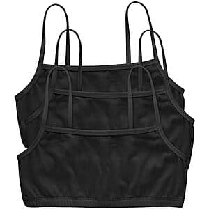 3-Pk Hanes Women's Cotton String Bralettes (Black or Black/Fig/Red) $10.80