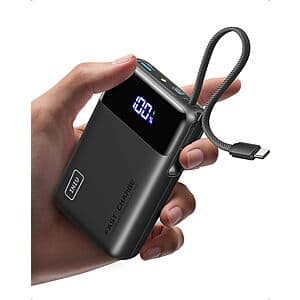 INIU 20000mAh 45W Power Bank w/ Built-In USB-C Cable (Black) $18.85 + Free Shipping