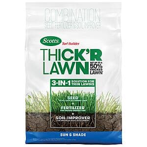12-lbs Scotts Turf Builder Thick'r Lawn Grass Seed, Fertilizer, & Soil Improver (various) $15