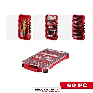 60-Pc Milwaukee SHOCKWAVE Impact Duty Screw Driver Bit Set w/ PACKOUT Case $74.90 + Free S&H